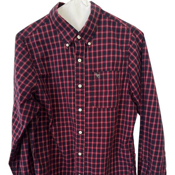 Abercrombie & Fitch Other - Abercrombie Fitch-Men's XL Button Down - EUC -Red/Navy-Muscle Cut -22' p2p